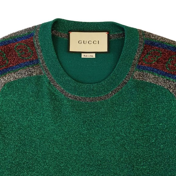 Gucci Metallic T-shirt Dress in Green NEW WITH TAGS - Picture 11 of 13